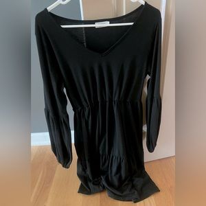 Black Mini Dress, V Neck, Size S (US)